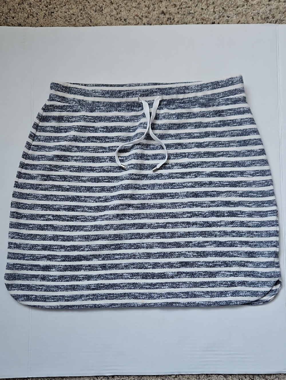 Striped Navy and White Drawstring Casual Skirt *See Description*